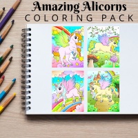 Amazing Alicorns Coloring Pack Gold