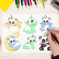 Pandacorn Full Coloring Pack