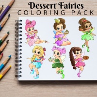 Dessert Fairies Coloring Pack Silver