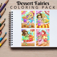 Dessert Fairies Coloring Pack Gold