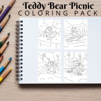 Teddy Bear Picnic Coloring Pack Bronze