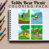 Teddy Bear Picnic Coloring Pack Gold
