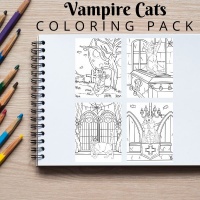 Vampire Cats Coloring Pack Bronze