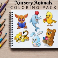Nursery Animals Coloring Pack Silver