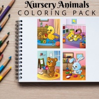 Nursery Animals Coloring Pack Gold