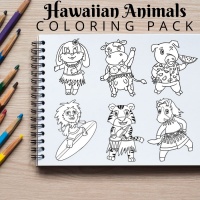 Hawaiian Animals Coloring Pack