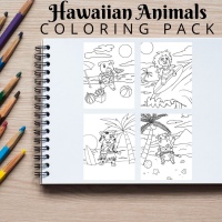 Hawaiian Animals Coloring Pack Bronze