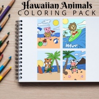 Hawaiian Animals Coloring Pack Gold