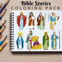 Bible Stories Coloring Pack Silver