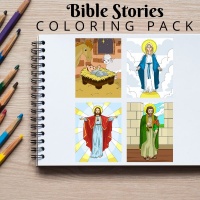 Bible Stories Coloring Pack Gold