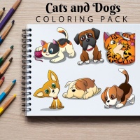 Cats and Dogs Coloring Pack Silver