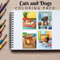 Cats and Dogs Coloring Pack Gold