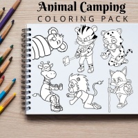 Animal Camping Coloring Pack