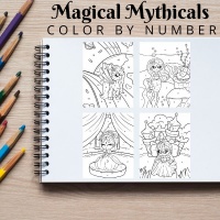 Magical Mythicals Color By Number Coloring Pack Bronze