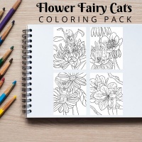 Flower Fairy Cats Coloring Pack Bronze