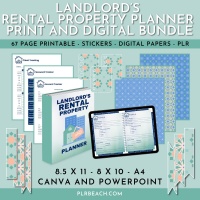 Landlord's Rental Property Planner Print and Digital Bundle