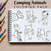 Camping Animals Coloring Pack
