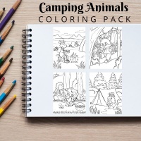 Camping Animals Coloring Pack Bronze