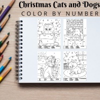 Christmas Cats and Dogs Coloring Pack Bronze