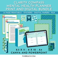 Clarity Compass Mental Health Planner Print and Digital Bundle