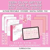 Teen Glow-getter Skin Care Planner Print and Digital Bundle