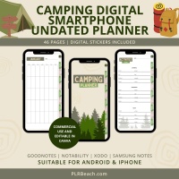 Camping Smartphone Undated Digital Planner Bundle