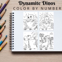Dynamite Dinos Color By Number Bronze