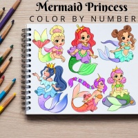 Mermaid Princesses Coloring Pack Silver