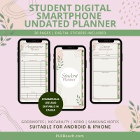 Student Smartphone Undated Digital Planner Bundle