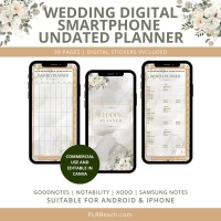 Wedding Smartphone Undated Digital Planner Bundle