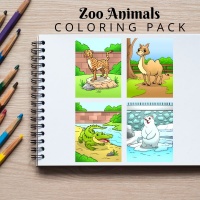 Zoo Animals Coloring Pack Gold