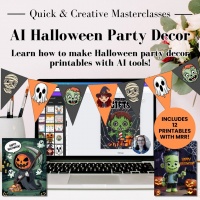 Quick & Creative Masterclass: AI Halloween Party Decor Printables