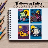 Halloween Cuties Coloring with Dot-to-dot Full Pack