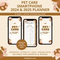 Pet Care Smartphone 2024 & 2025 Digital Planner Bundle