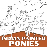 Indian Painted Ponies Coloring Pack Bronze