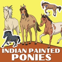 Indian Painted Ponies Coloring Pack Silver