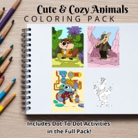 Cute and Comfy Animals Couples Full Coloring Pack with CBN and Dot-to-Dot