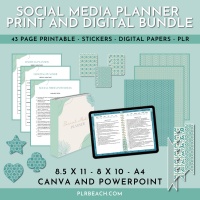 Social Media Planner Print and Digital Bundle