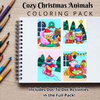 Cozy Christmas Coloring Pack Gold with Dot-to-Dot