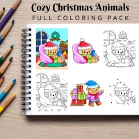 Cozy Christmas Full Coloring Pack with CBN and Dot-to-Dot
