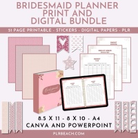 Bridesmaid Planner Print and Digital Bundle
