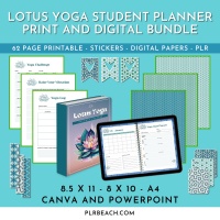 Lotus Yoga Student Planner Print and Digital Bundle
