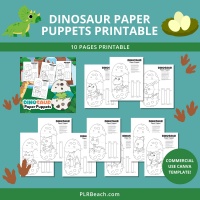 Dinosaur Paper Puppets Printable Activity Pack