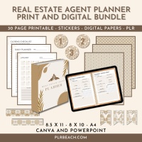 Real Estate Agent Planner Print and Digital Bundle