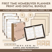 First Time Homebuyer Planner Print and Digital Bundle