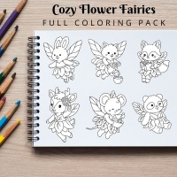 Cozy Flower Fairies Coloring Pack