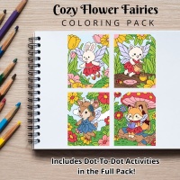 Cozy Flower Fairies Coloring Pack Gold