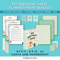 Pet Birthday Party Planner Print Bundle
