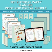 Pet Birthday Party Planner Print and Digital Bundle