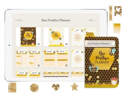 Bee Positive Zinnia Digital Planner